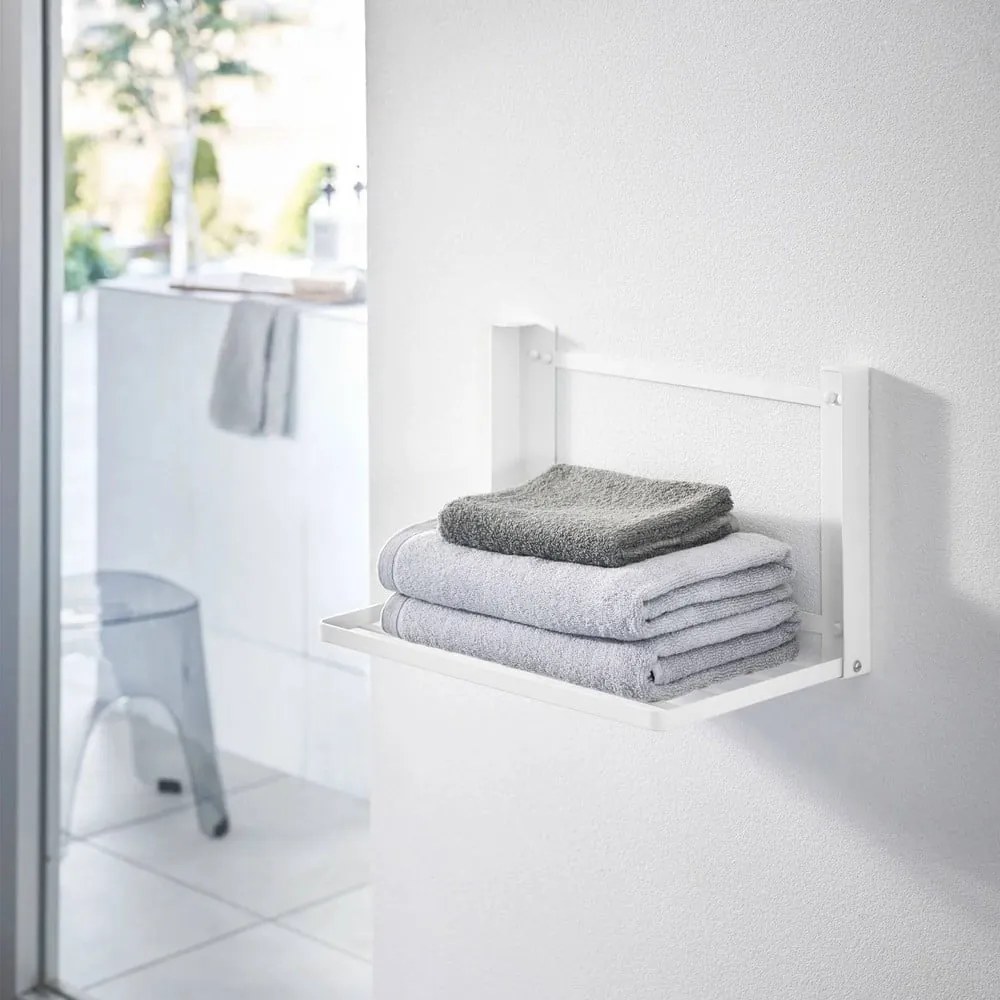 Raft pentru baie alb mat de montat pe perete din oțel Tower – YAMAZAKI