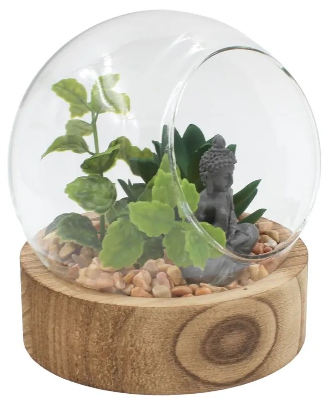 Glob decorativ sticlă Buddha plante 12cm