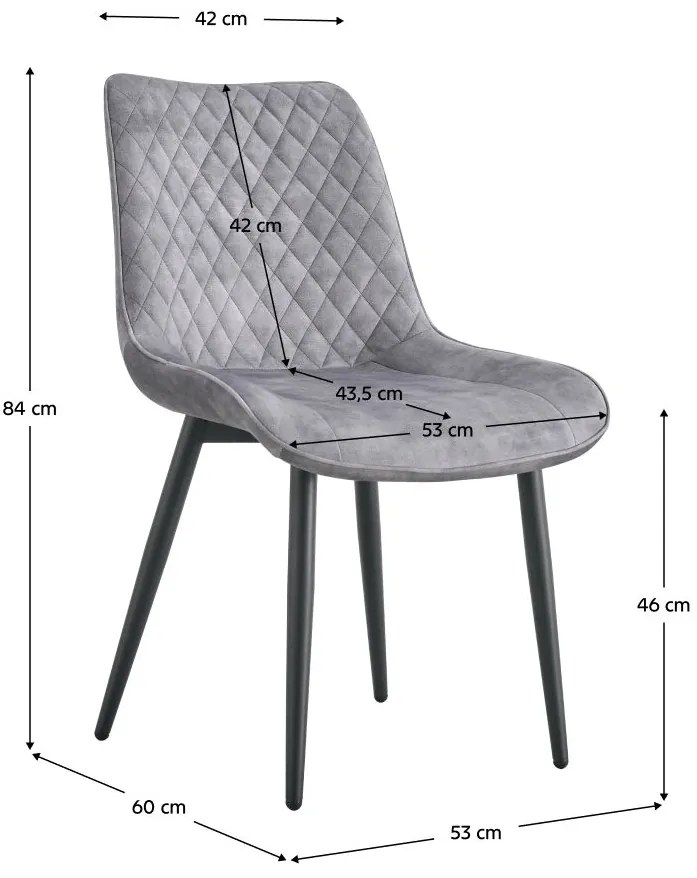 Scaun sufragerie Zaino Typ 1 J19-UF912-09B  (gri deschis + negru). 1075502