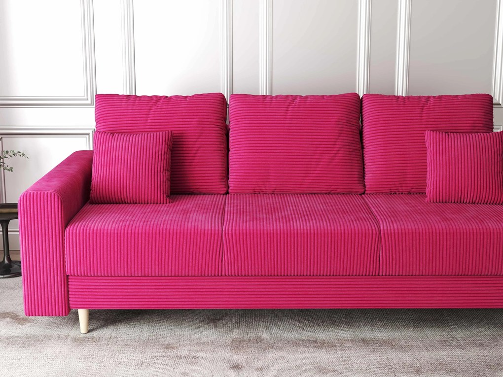 Canapea extensibilă dumonde cu ladă de depozitare si sezut confortabil din spuma high-density, Kronos Zoom Rosu 210x100 cm