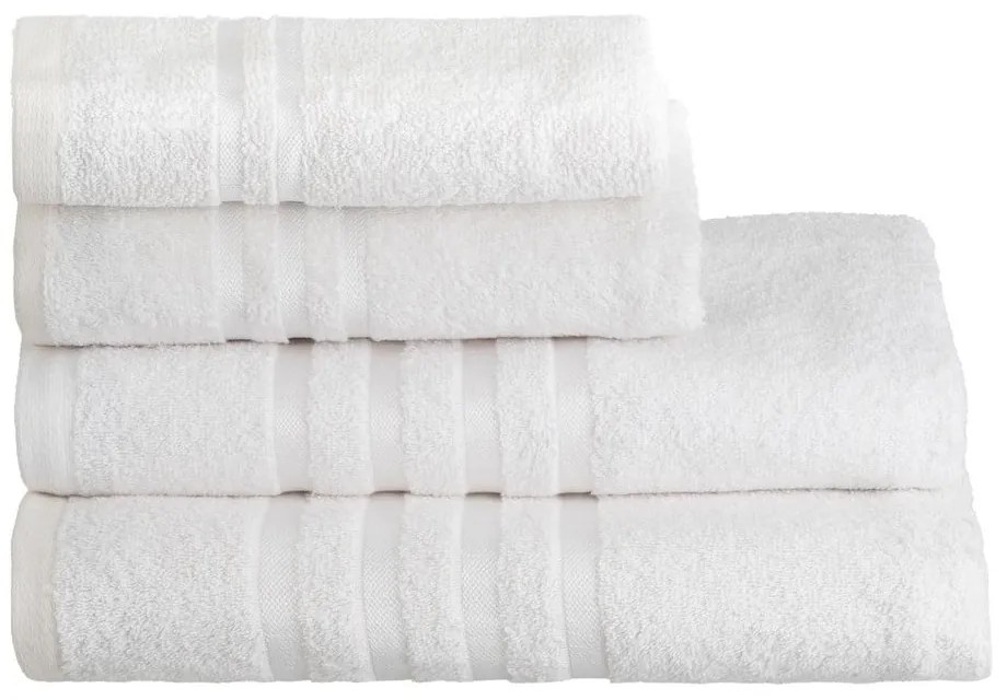 Prosop alb din bumbac din frotir 30x50 cm Simple – Casa Selección