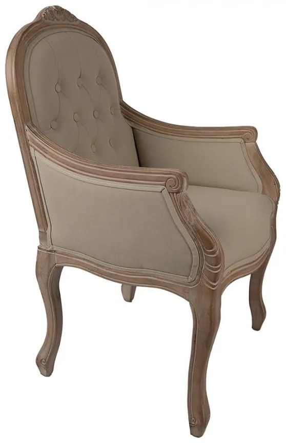 Fotoliu shabby chic, bej, stofa, 62x58x101 cm