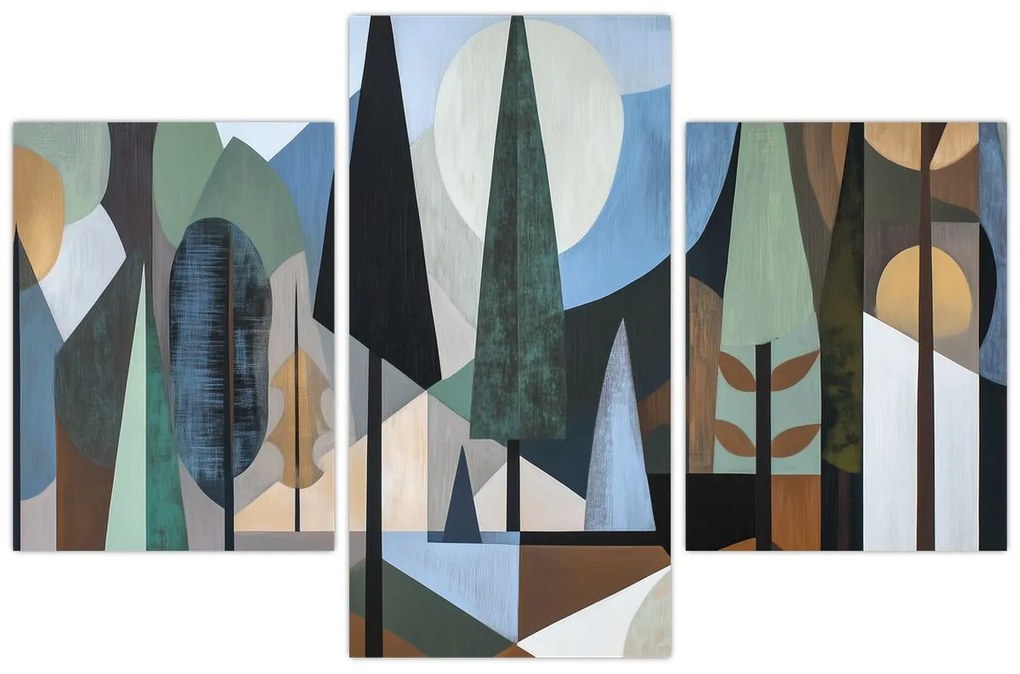 Tablou - Abstracție geometrică naturală II. (90x60 cm)