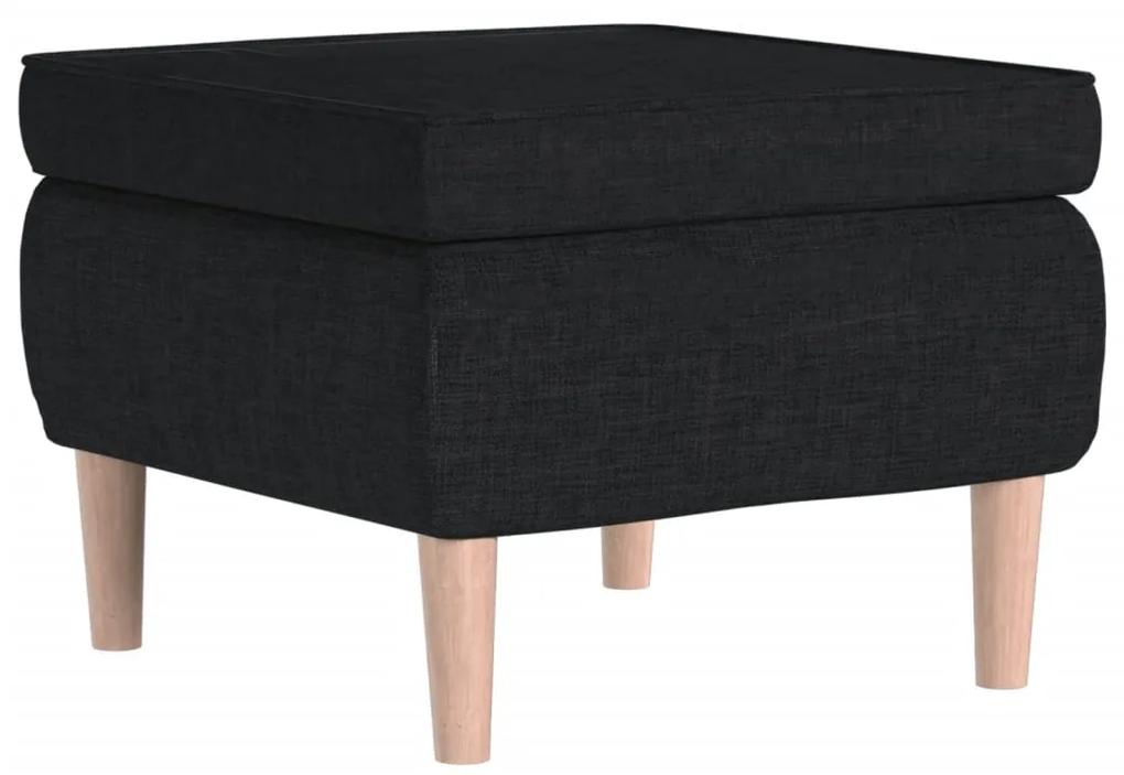 Scaun cu picioare din lemn, negru, material textil 1, Negru