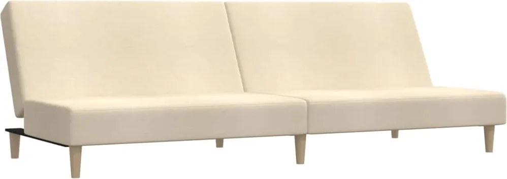 vidaXL Canapea extensibilă cu 2 locuri, crem, material textil