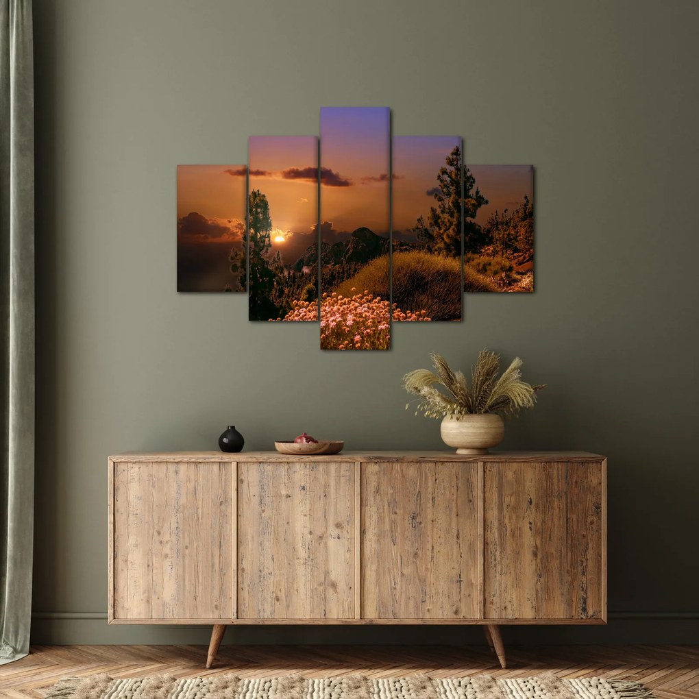 Tablou naturii cu apus de soare (150x105 cm)
