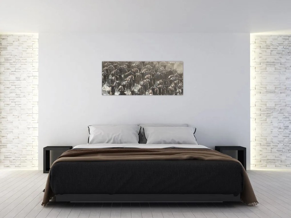 Tablou - Turmă de antilope sălbatice (120x50 cm)