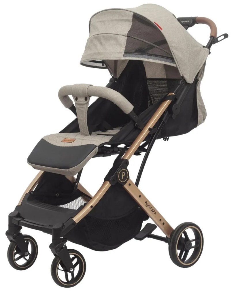 Carucior sport pentru copii, pliere compacta pentru avion cu sistem tip troller CPC-44-crem