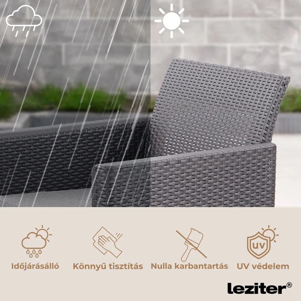 Set de mobilier de grădină Claire V cu 4 locuri și masă Vigo cu depozitare, grafit