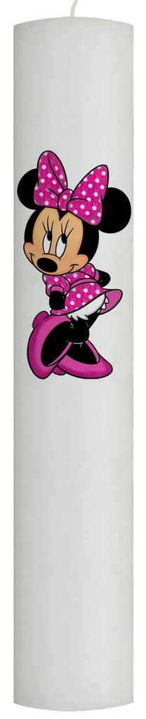 Lumanare Botez Minnie cu rochita roz 5,5 cm, 50 cm