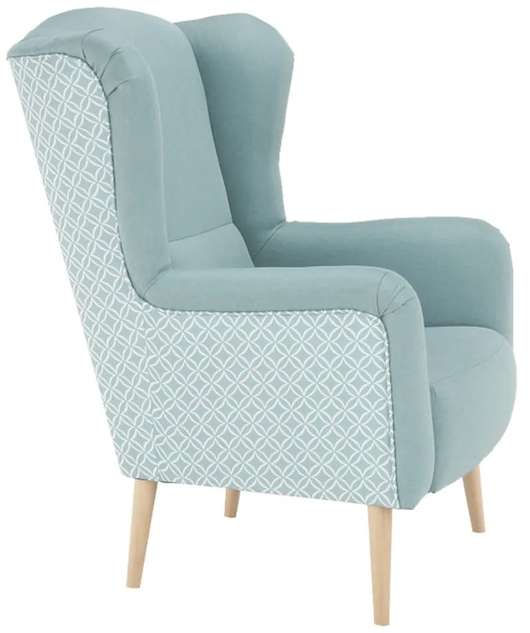 Scaun de design, ţesătură mentol/model, BELEK