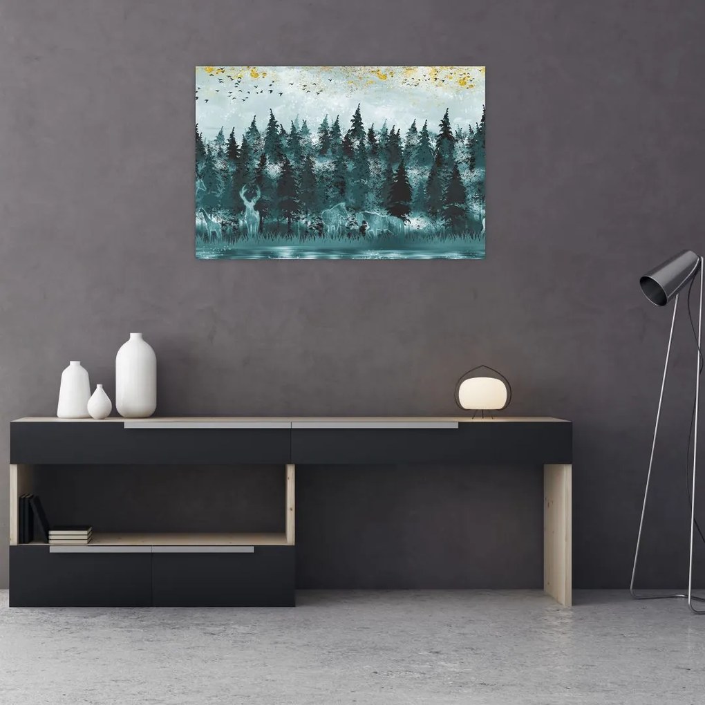 Tablou - Animale din pădure (90x60 cm)