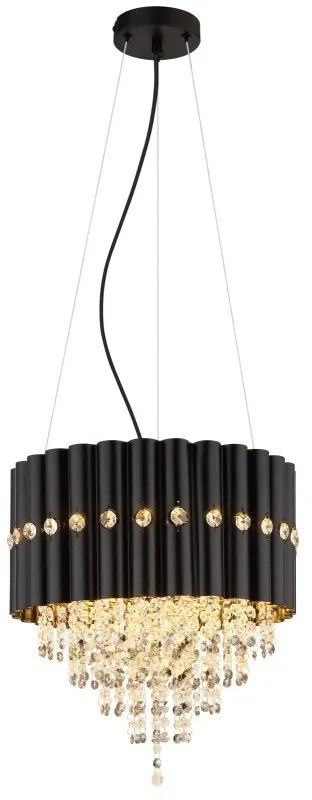 Lustra suspendata, Metal Negru, Cristale K5, ELEOS 63149-3 GL