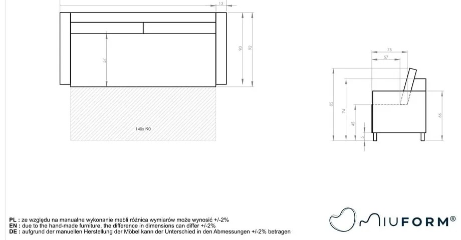 Canapea extensibilă Miuform Charming Charlie, roz