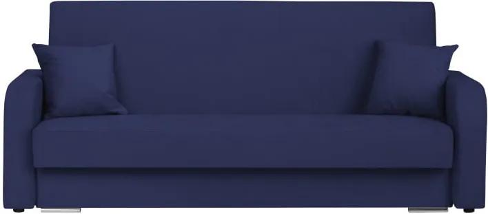 Canapea extensibilă cu 3 locuri și spațiu pentru depozitare Melart Henri, albastru închis