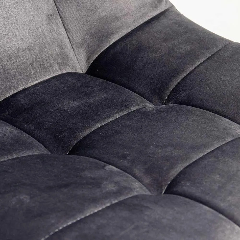 Scaun living din catifea cu cadru metalic BUC 211 gri