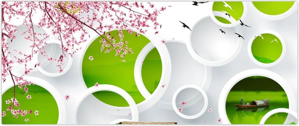 Tablou - Ponton peste lac (120x50 cm)