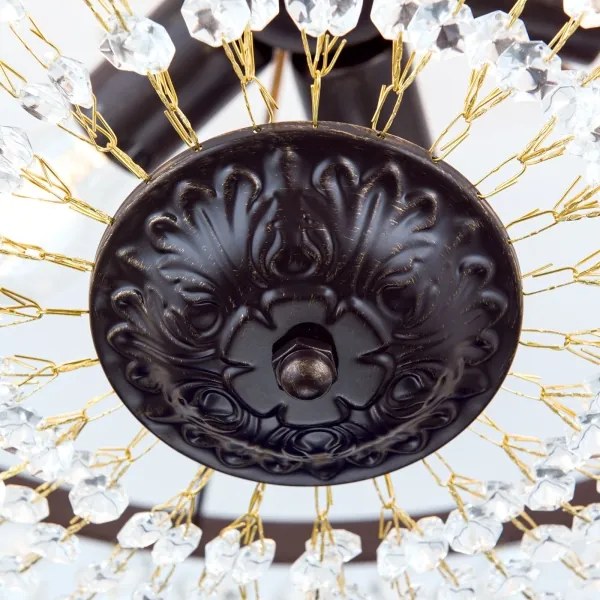 Lustră de cristal pe tijă Orion DL 7-542/6 ARILA 6xE27/60W/230V d. 60 cm maro/patină