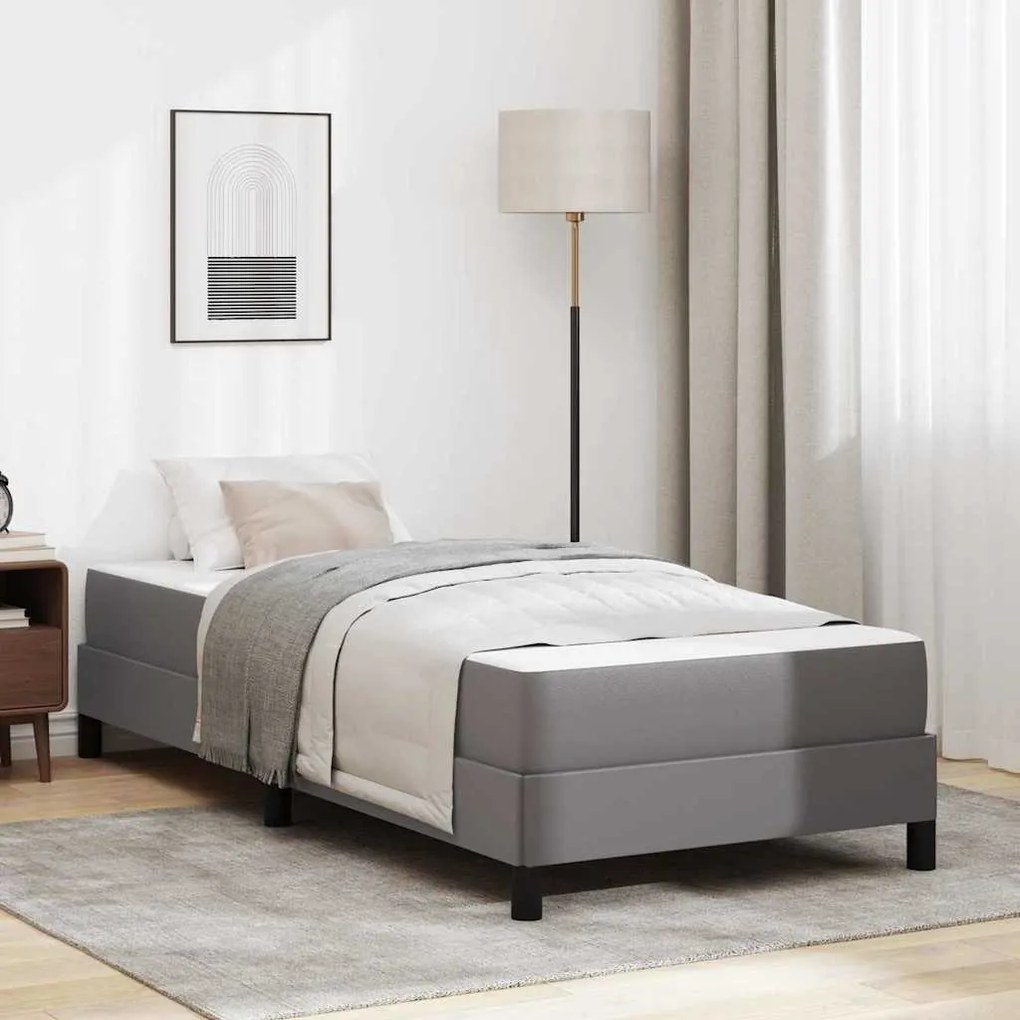 vidaXL Pat cu saltea Gri 80 x 200 cm Piele artificială