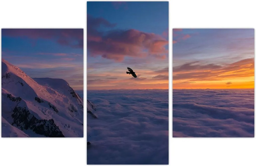 Tablou în apus de soare, Mont Blanc (90x60 cm)