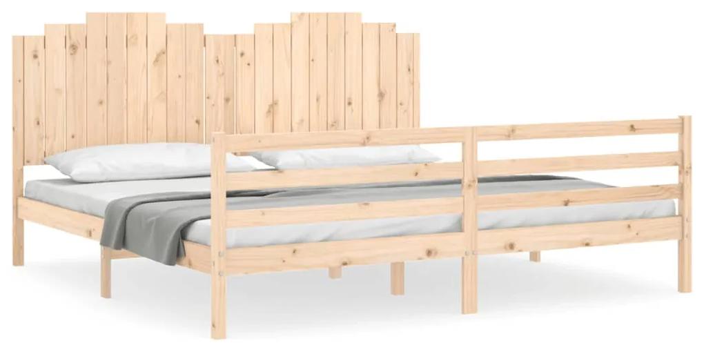 3194201 vidaXL Cadru pat cu tăblie 200x200 cm, lemn masiv de pin