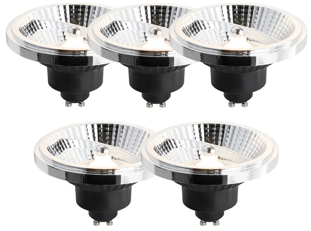 Set de 5 becuri LED GU10 cu 3 trepte de intensitate luminoasă, 111 mm, 10,5 W, 770 lm, 2700 K