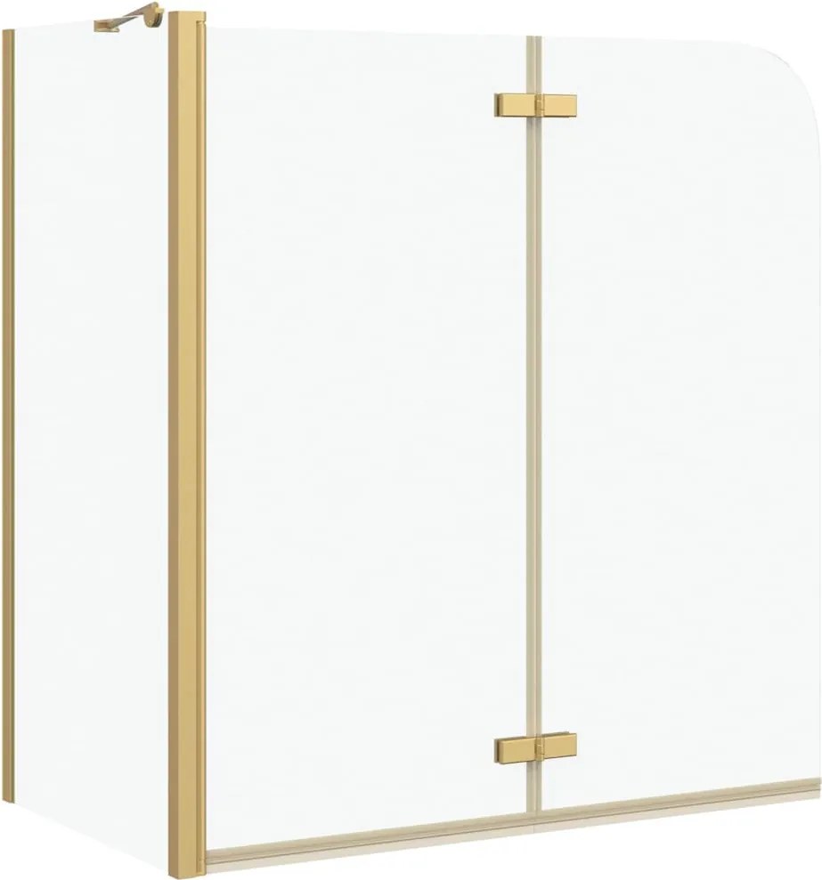 vidaXL Încărcare duș Auriu 120 x 68 x 130 cm Sticlă ESG și aluminiu