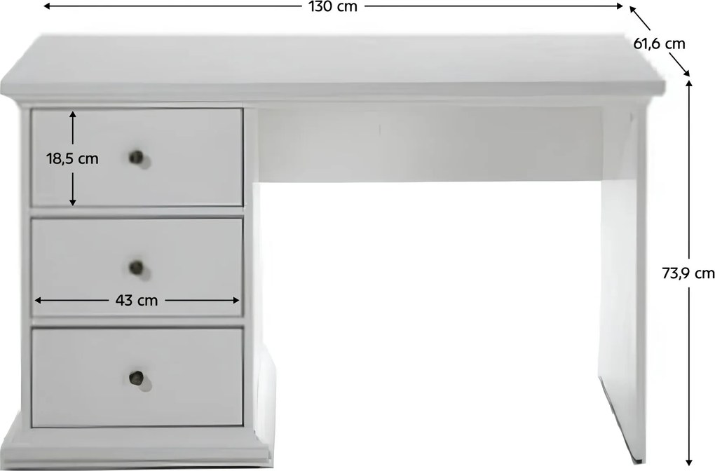 Masă PC, albă, PARIS 77821