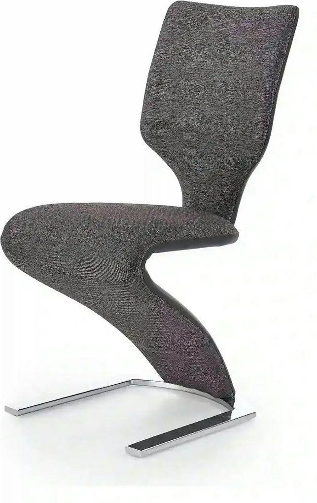 Scaun tapitat K307, gri inchis/argintiu, stofa clasica/metal, 46X62X95