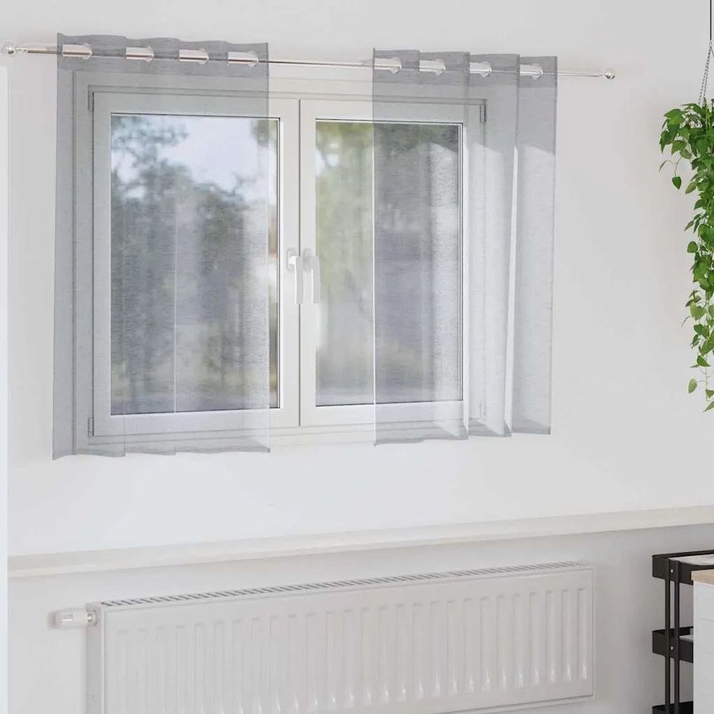 vidaXL Perdele cu perdele 2 pcs Gri închis Poliester