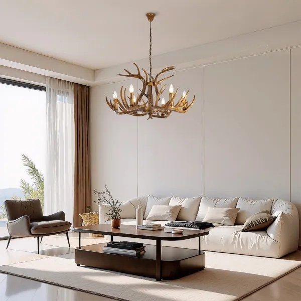 Brilagi - Candelabru pe lanț DEER 6xE14/10W/230V Ø 80 cm