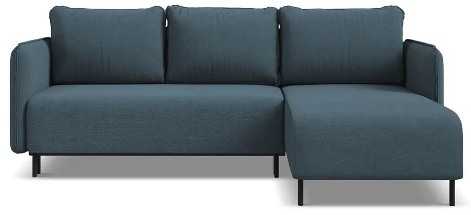 Colțar albastru extensibil/cu spațiu de depozitare (cu colț pe partea dreaptă) Luana – Makamii