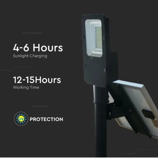Lampă solară stradală LED dimabilă 50W 6,4V 6000K IP65 cu DO