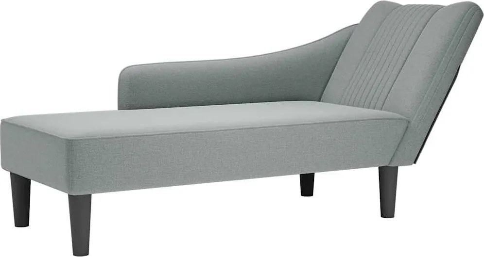 vidaXL Sezlong cu cotieră dreaptă din material gri deschis