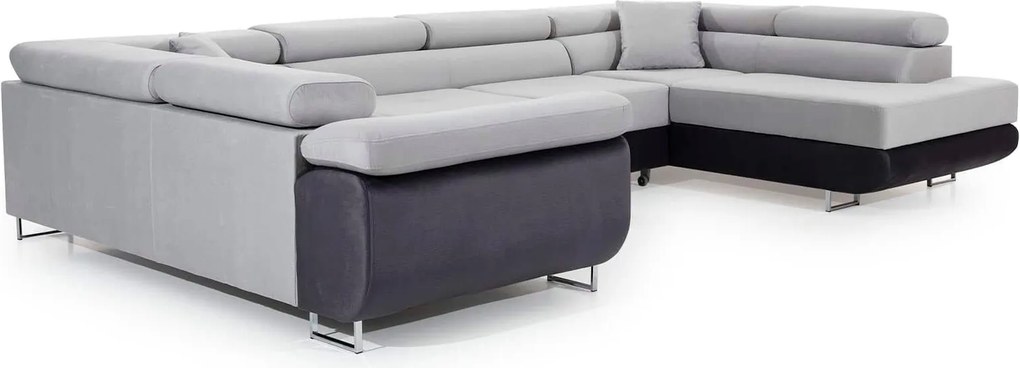 Colțar lemn masiv Formă U Extensibil Lety 340x202cm Personalizabil - Monolith 84 + Monolith 97, Stânga