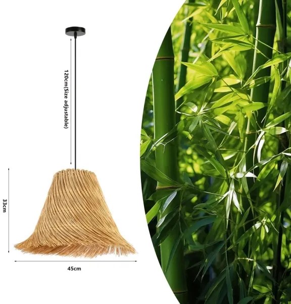Lustră pe cablu Immax 08273L NATURALEZA 1xE27/40W/230V d. 45 cm ratan