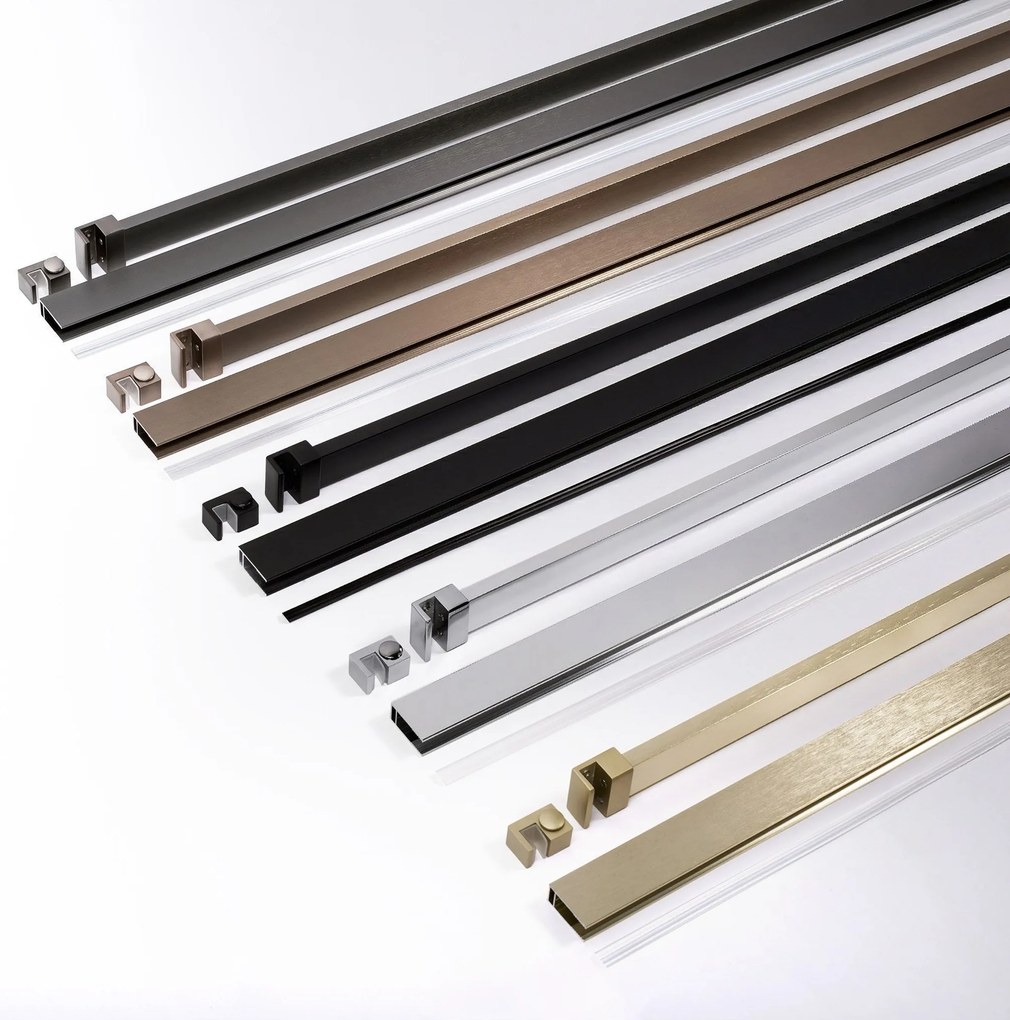 Paravan de dus Rea Flexi Grey / Brush Copper 140