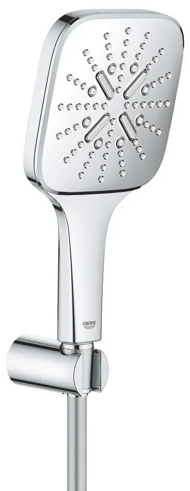Grohe Rainshower Eco SmartActive 130 Cube Set dus cu suport fix, crom