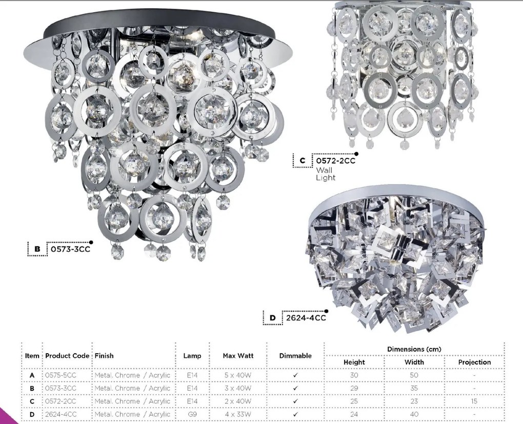 Plafoniera moderna design elegant Nova 0573-3CC SRT