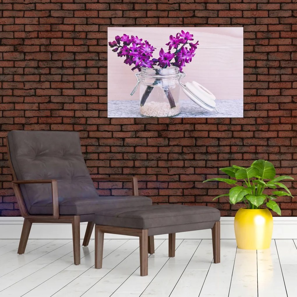 Tablou cu flori violete (90x60 cm)