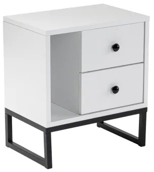 Noptieră GLIMMER 50x45,2 cm alb/negru