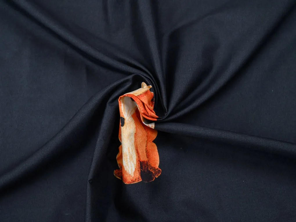 Lenjerie de pat din microfibra FOXES neagra Dimensiune lenjerie de pat: 2 buc 70 x 80 cm | 160 x 200 cm