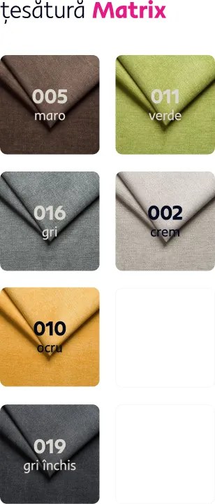 Colţar extensibil, material textil gri, model dreapta, SANTIAGO