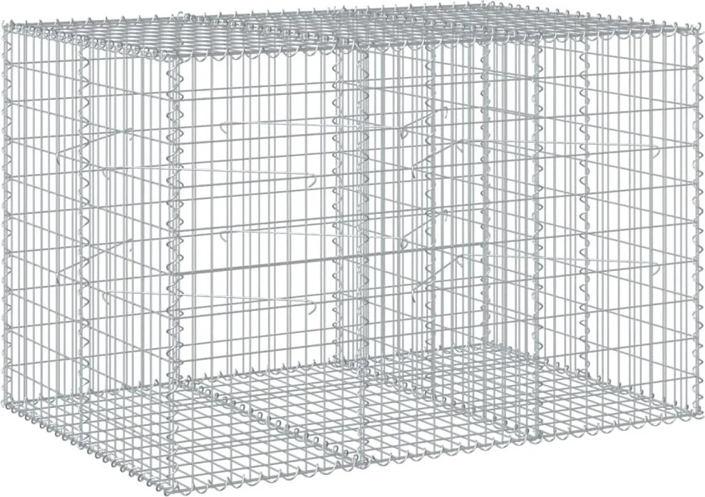 vidaXL Coș gabion cu capac, 150x100x100 cm, fier galvanizat