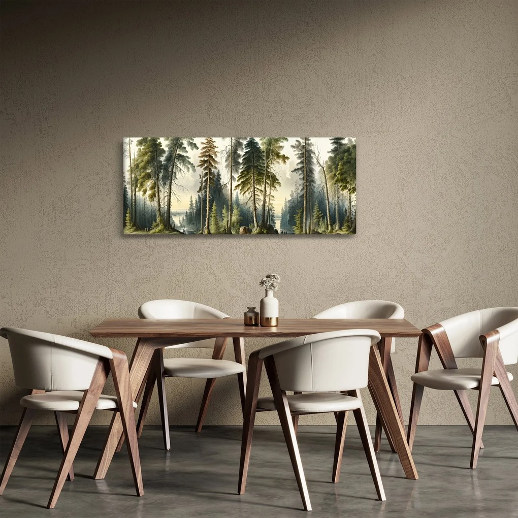 Tablou - Peisaj de epocă de păduri (120x50 cm)