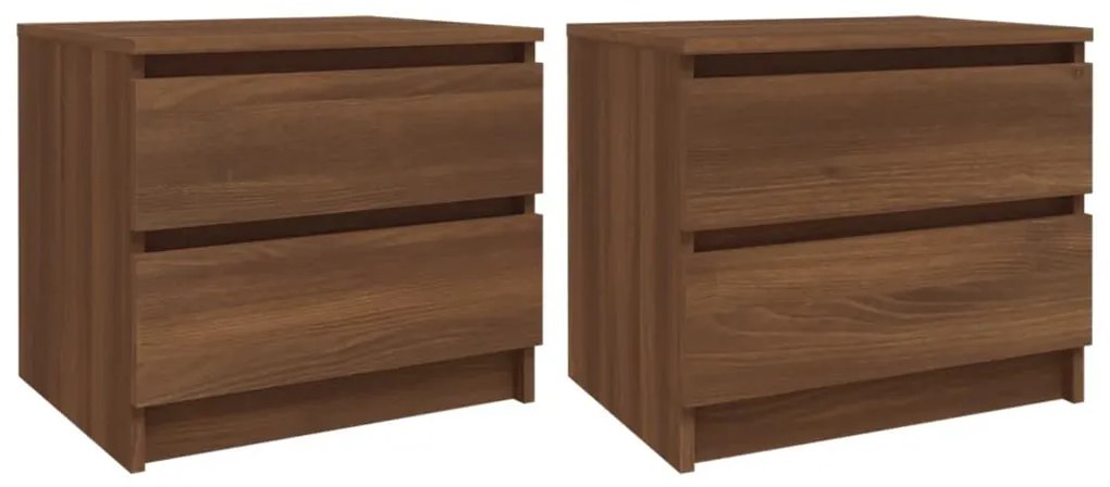 815827 vidaXL Noptiere, 2 buc., stejar maro, 50x39x43,5 cm, lemn prelucrat