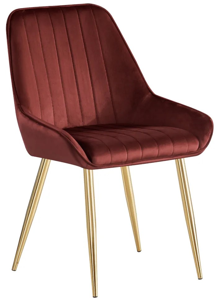 Scaun de dining, bordo tesatura Velvet gold crom-auriu, PERLIA