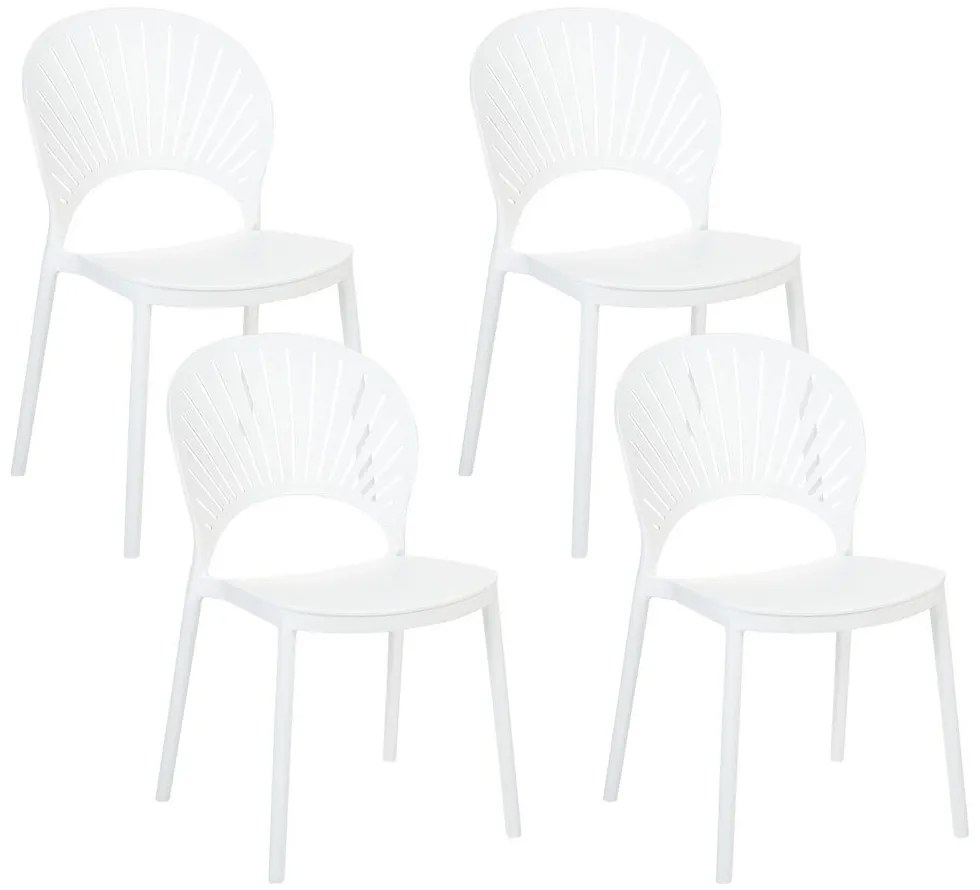 Set 4 buc scaune de sufragerie Ostza (alb). 1081823