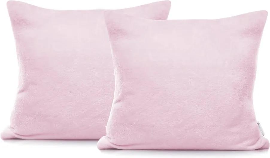 Set 2 fețe de pernă din bumbac DecoKing Mic, 45 x 45 cm, roz