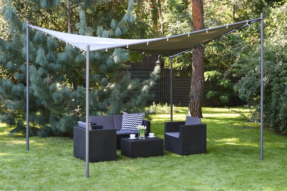 Pergolă de terasă din antracit Mallorca 3,5 x 3,5m Garden Point